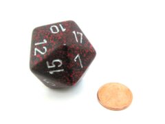 Dice 34mm 1d20 Speckled Silver Volcano CHXXS2005